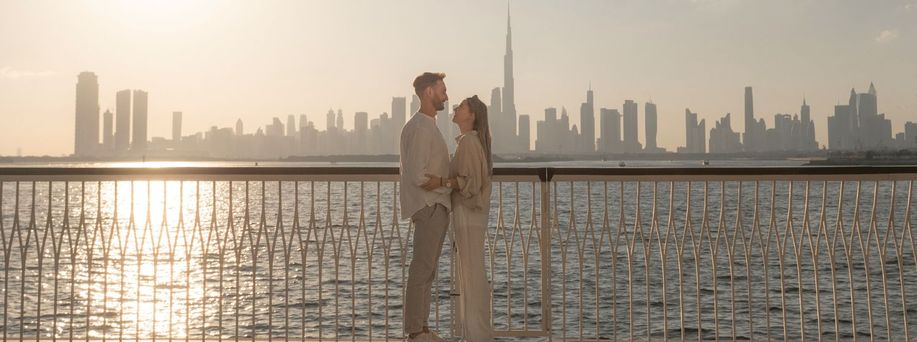 Dubai, Skyline, Paar, Meer