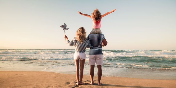 Familie am Strand 