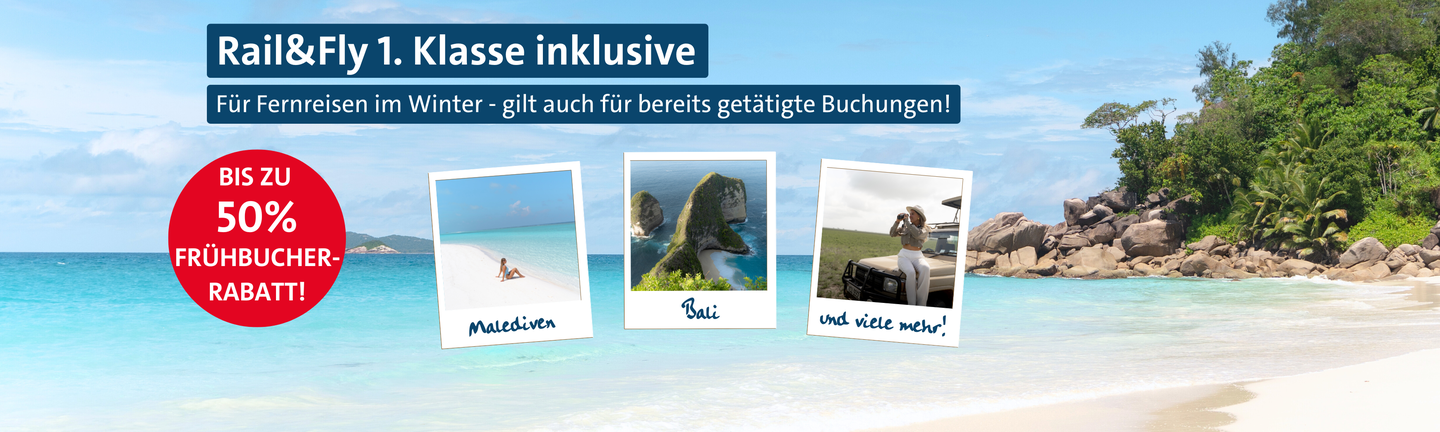 Rail&Fly 1. Klasse inklusive bei Fernreisen im Winter